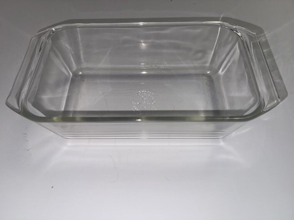 Pyrex Loaf Pan Baking Dish #215 B Clear 9x5x3 Vintage USA 1.5 qt Ovenware